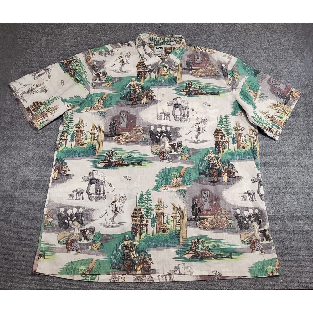 Reyn Spooner Star Wars "Rebels, Aliens & Droids" Short Sleeve Shirt Sz XXX-Large